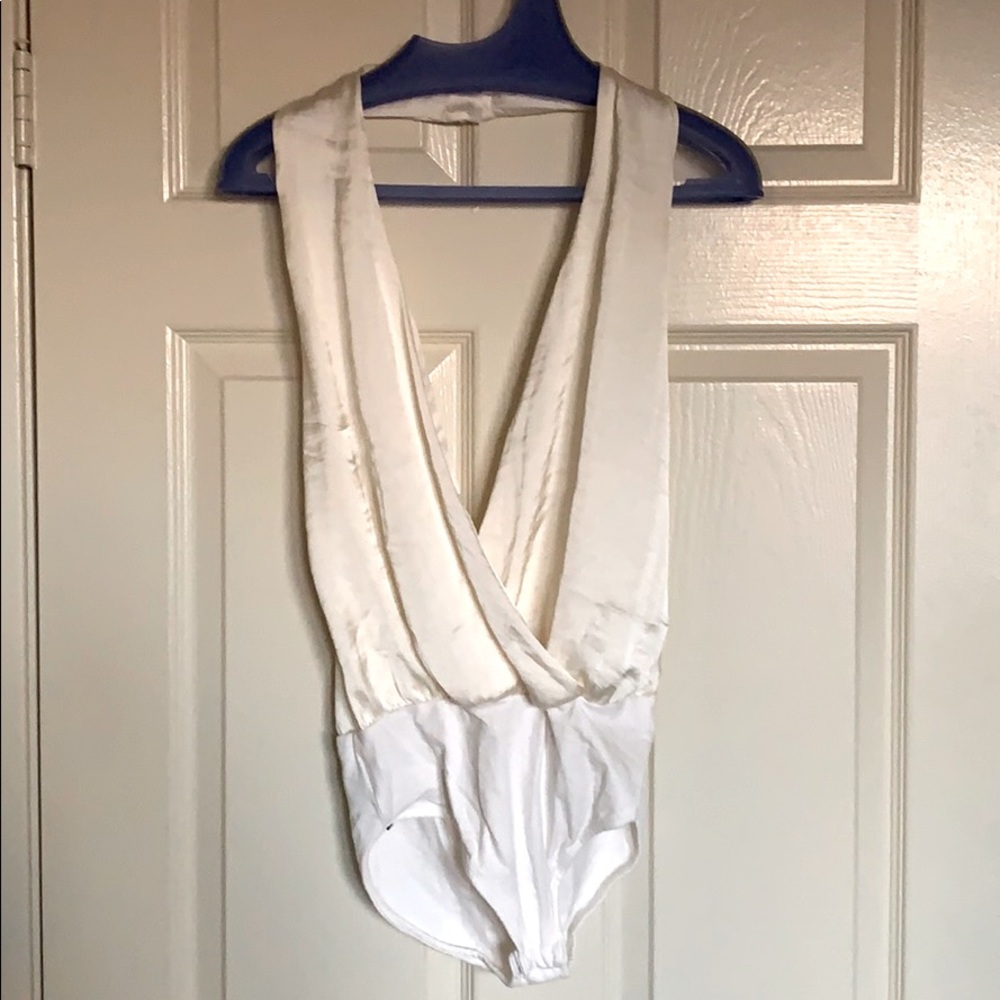 Cream Halter Bodysuit